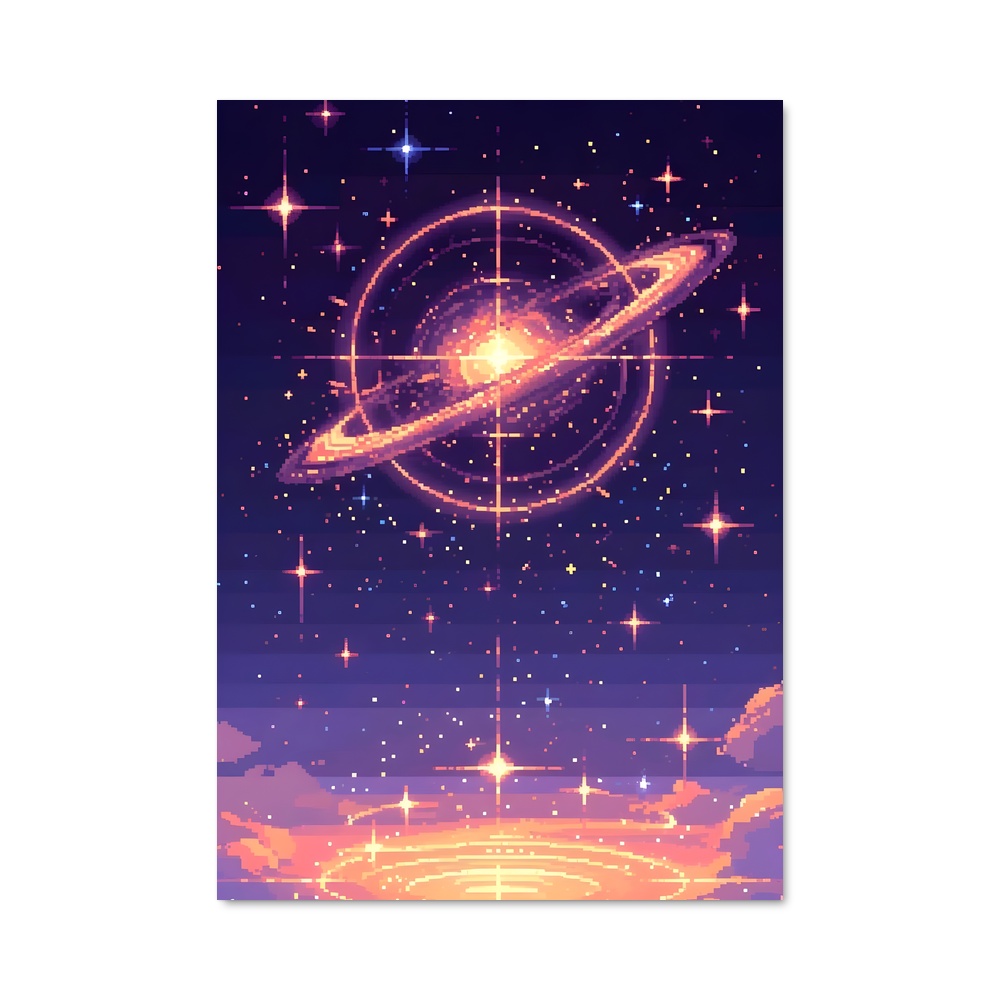 Poster Éblouissant d'Art Spatial Numérique